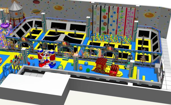 15FT Commercial Indoor Playground Customized Childrens Trampoline Park For