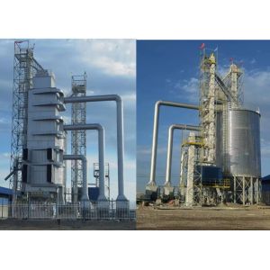 China Continuous Grain Dryer Tower Machine PLC Control With Silos on sale