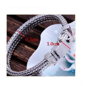 China Vintage 925 Sterling Silver Wheat Chain Link Bracelet for Men(B17060201) factory