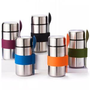 China 400ml Stainless Steel Vacuum Thermal Insulated Lunch Box Flask With Spoon factory