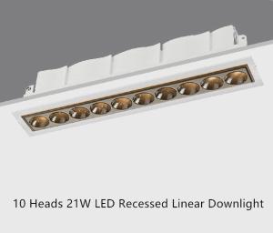 China 10 Heads 21W Led Down Lighting Recessed Linear Downlight Cree XPE LED factory