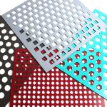 Customized Small Powder Coated Perforated Metal Sheet Round Hole Punching Hole