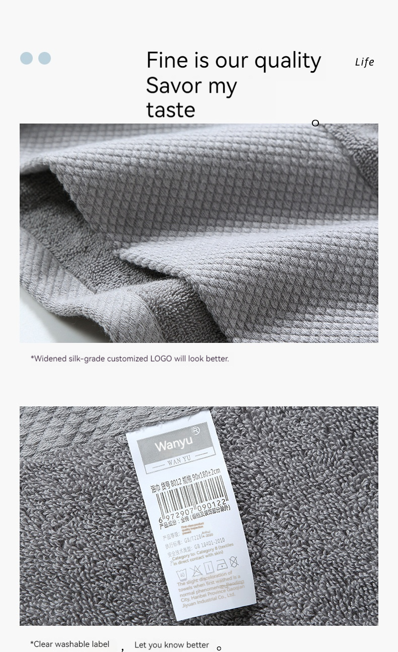 Customized Polyester/Cotton Luxury Hotel Embroidery Bath Towel Set for Super Absorbency