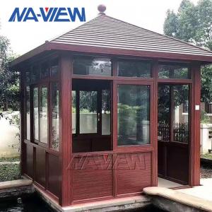 China Customized Wood Grain Pagoda Gazebo Portable Pergola Sun Shade factory