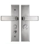 Interior Safe Door Locks Handle Set Polished Stainless Steel Screw Mounted