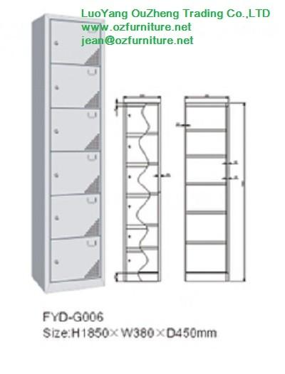 Six door steel locker FYD-G006,storage locker FYD-G006,H1850XW380XD450mm,white