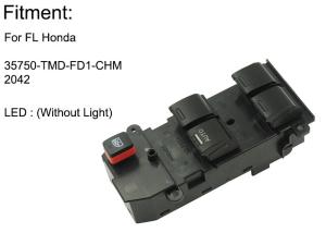 China Driver Side Honda Power Window Switch , Window Lifter Switch Front 35750-TMD-FD1 factory