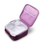 3 Compartment Stainless Steel Leak Proof Lunch Box with Lunch Bag 720ml Purple