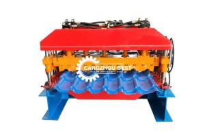China PLC Control 75mm Roof Tile Roll Forming Machine For Buildings factory