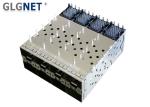 Stacked 2X4 SFP+ Cage Connector 8 Port Female PCB SFP Connector with Light Pipe