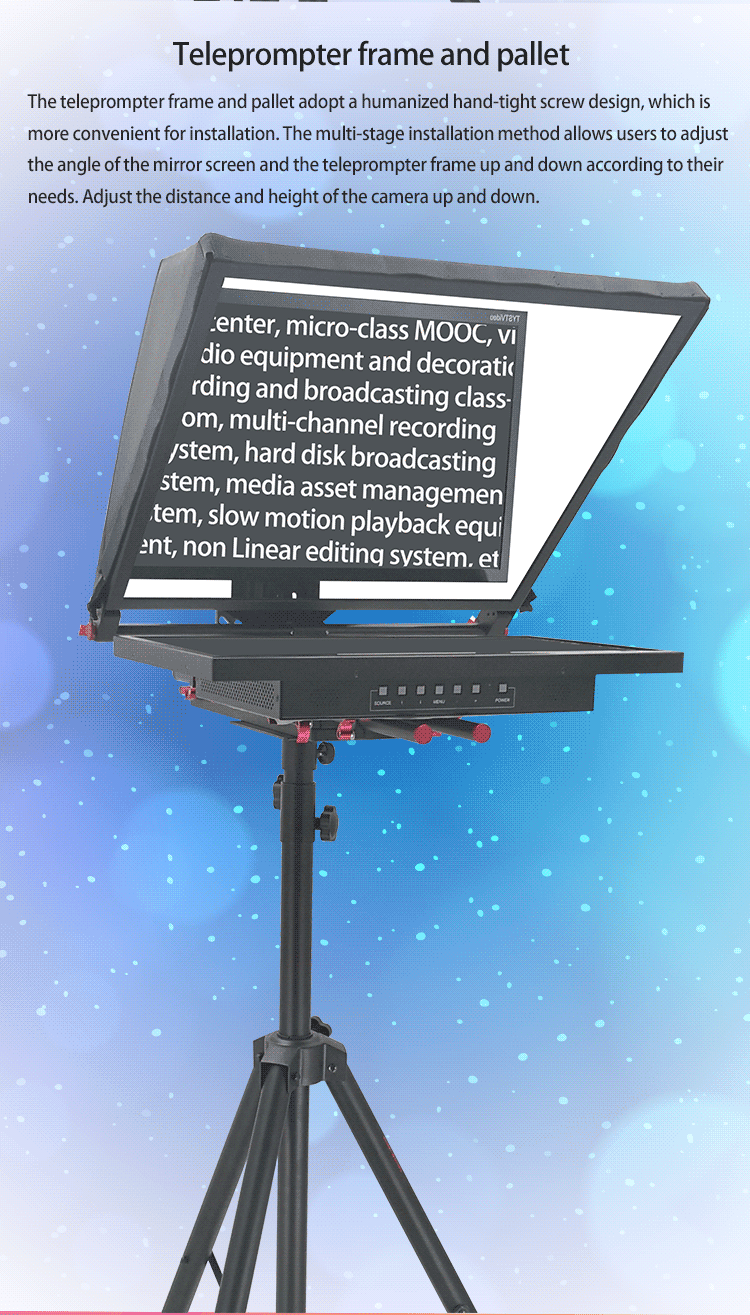 24 inch Flip Teleprompter for Studio Monitor High Light Transmittance