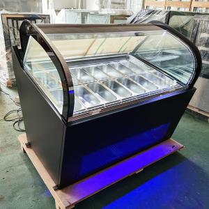 China 14 Pans Gelato Ice Cream Display Freezer minus 18-22 degree Low noise factory