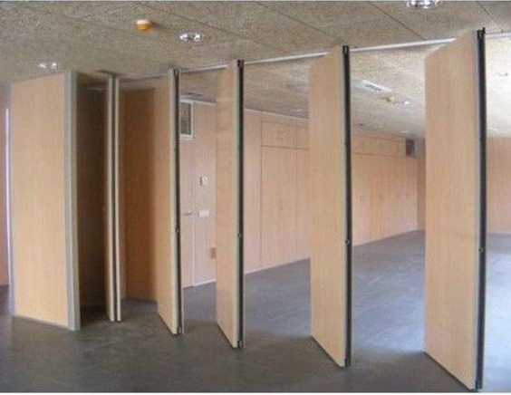 Ballroom Acoustic Folding Sliding Movable Partition Walls Wooden Material