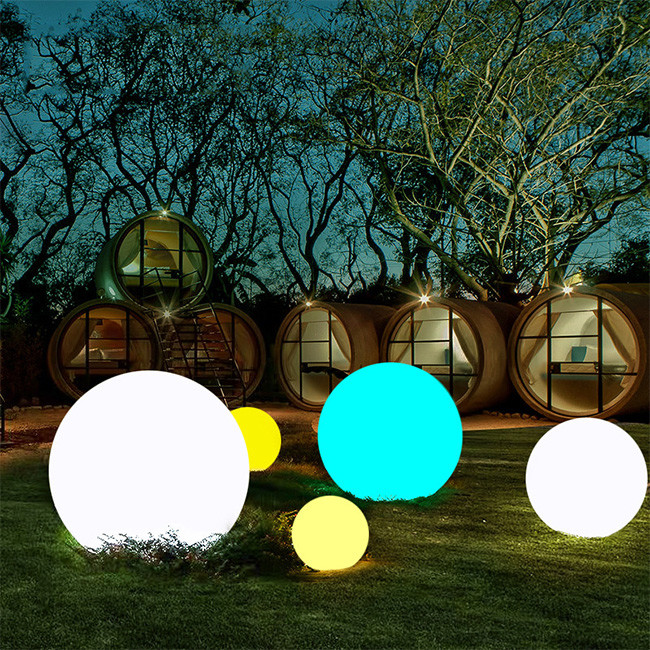10" 20" 30" LED Glowing Sphere Solar Remote Control For Club Garden