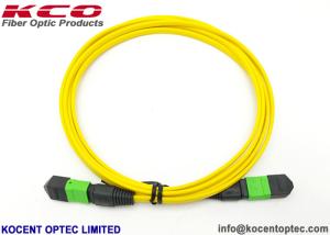China 8 Core 12 Fiber MPO / APC Single Mode G657A2 Optical Fibre Patch Cable LSZH Yellow factory