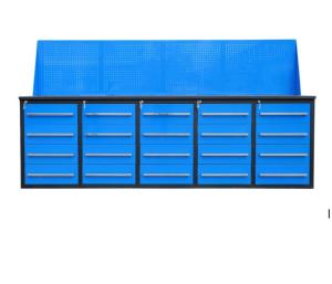 China Large Capacity Cold Rolled Steel Tool Cabinet for Heavy Duty Silver Garage Workbench factory