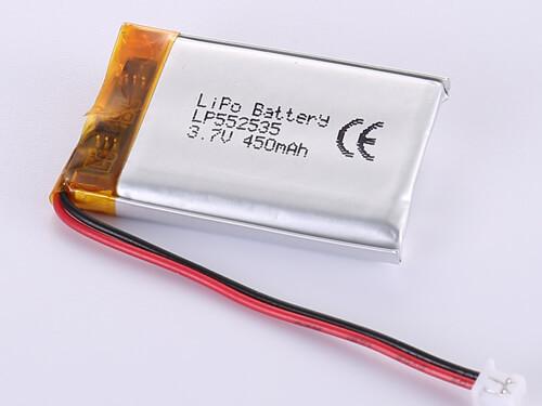 450mAh Rechargeable Li-Po Battery LP552535 3.7V for OEM/ODM Cycle Life 1000