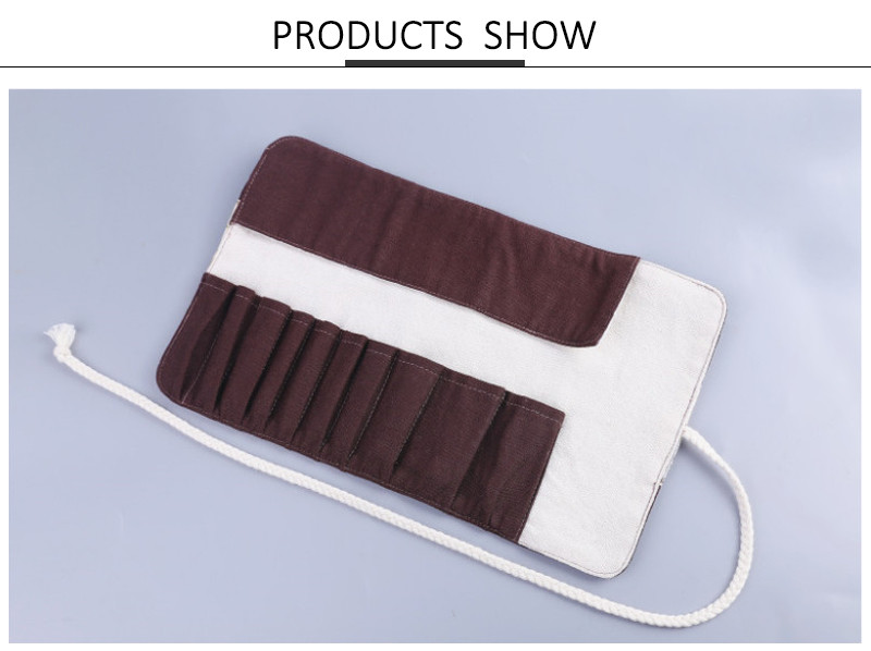 Portable Dust Free Canvas Makeup Brush Travel Bag