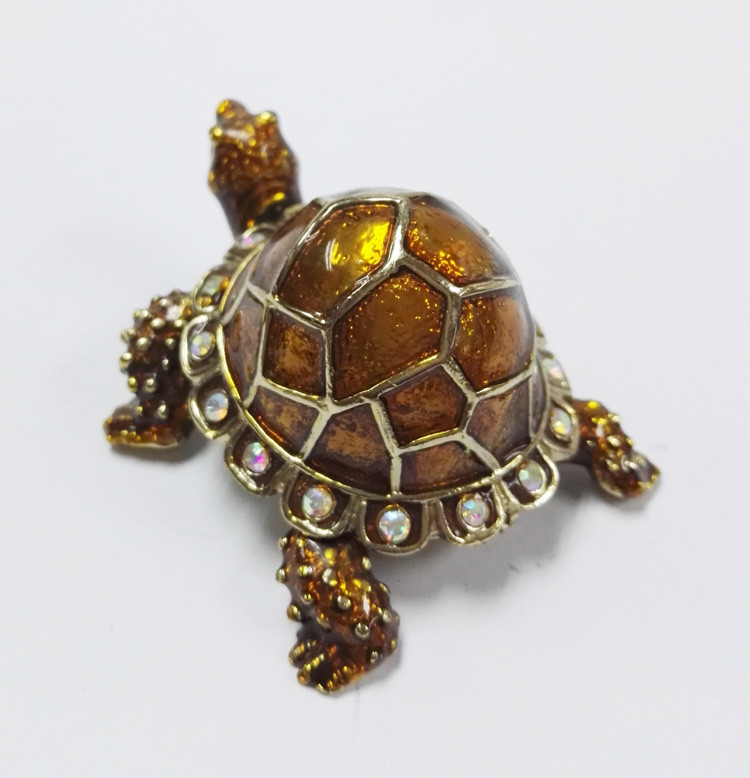 Turtle animal wholesale baby turtle trinket boxes Turtle Enameled Trinket Boxes Box