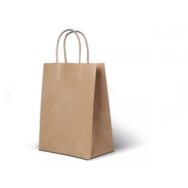 China Handle Kraft Paper Handbag Durable Pantone Take Away Food Bag factory