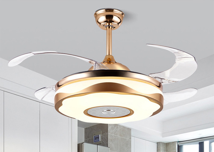 China 4 Blades Bladeless Remote Control Ceiling Fan Light 48W 72W factory