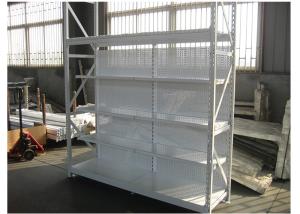 China Multi Function White Metal Shelf , Sub Heavy Duty Shop Display Shelves factory