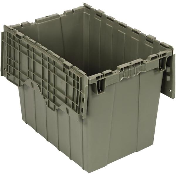 Industrial Plastic Stackable Storage KeepBox Tote Container With Hinged Attached