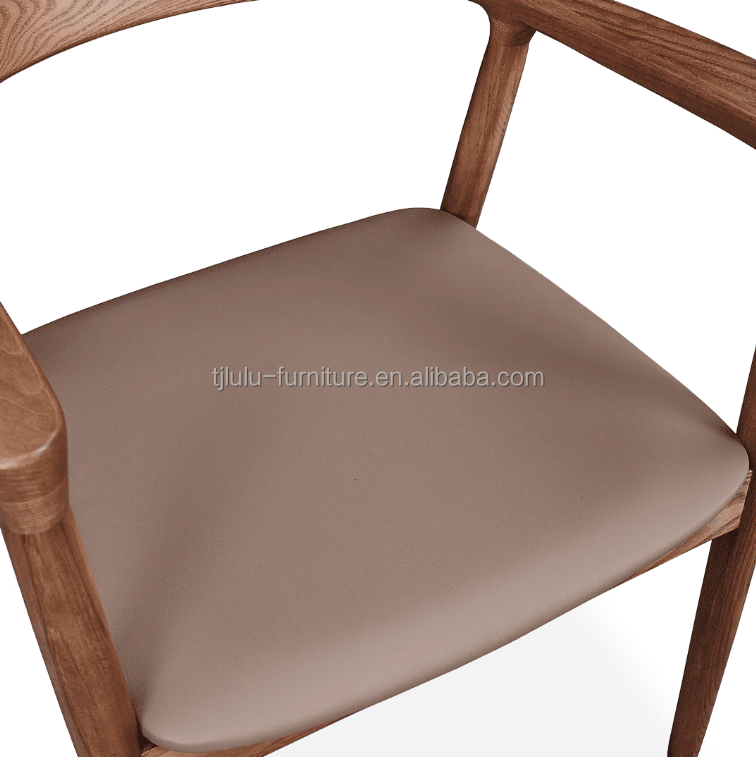Restaurant Hotel Furniture Solid Wood Dining Chair with Upholstered Seat and Nordic Modern Style