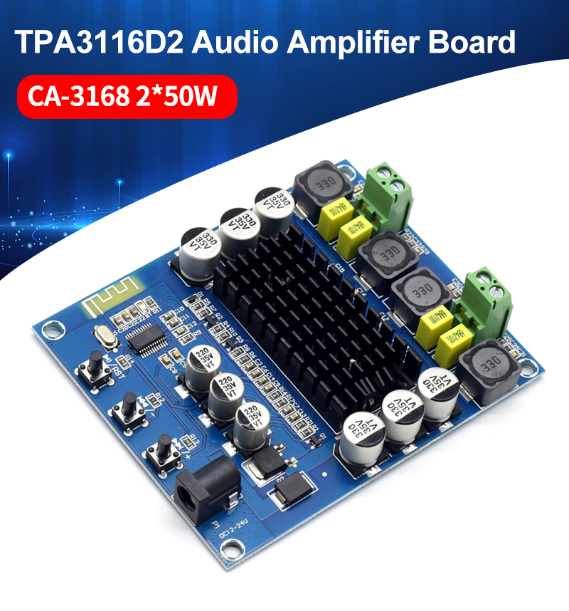 2*50W Wireless Digital Power Amplifier Board for DIY Speaker Amplification TPA3116D2