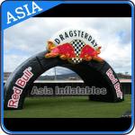 Beautiful Welcome Inflatable Arch Door With Black And White Color For Park