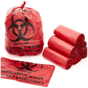 China Hospital OPP / PE Biohazard Trash Bag Disposal For Infectious factory