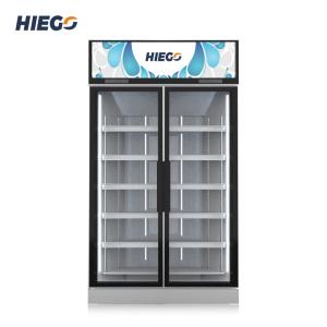 China Air Cooling Double Glass Door Display Chiller 980L R290 Single Temperature factory