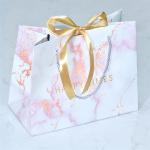 Hot Stamping Custom Luxury Gift Bags Recyclable Kraft Shopping Bags With Handles