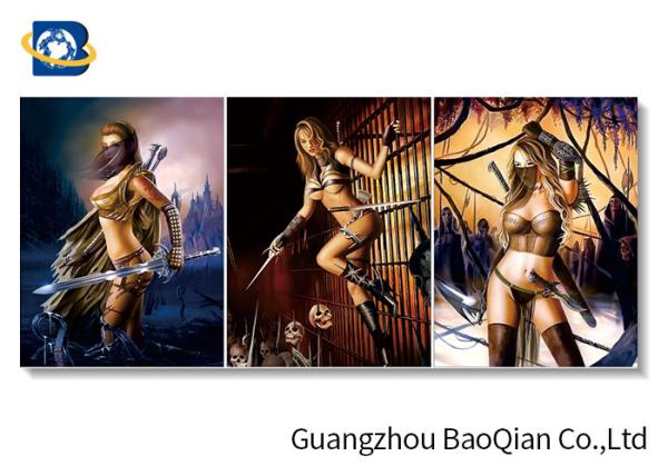 Cartoon Sexy Pretty Girl Photo For Home Wall Decor , 3d Flipped Changing