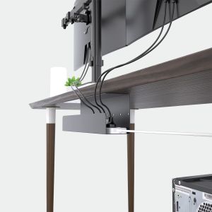 Under Desk Cable Management Tray 16.5 Sturdy Metal Power Strip Holder, Standing