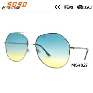 China New arrival summer and hot sale of metal sunglasses, UV 400 Protection Lens, factory