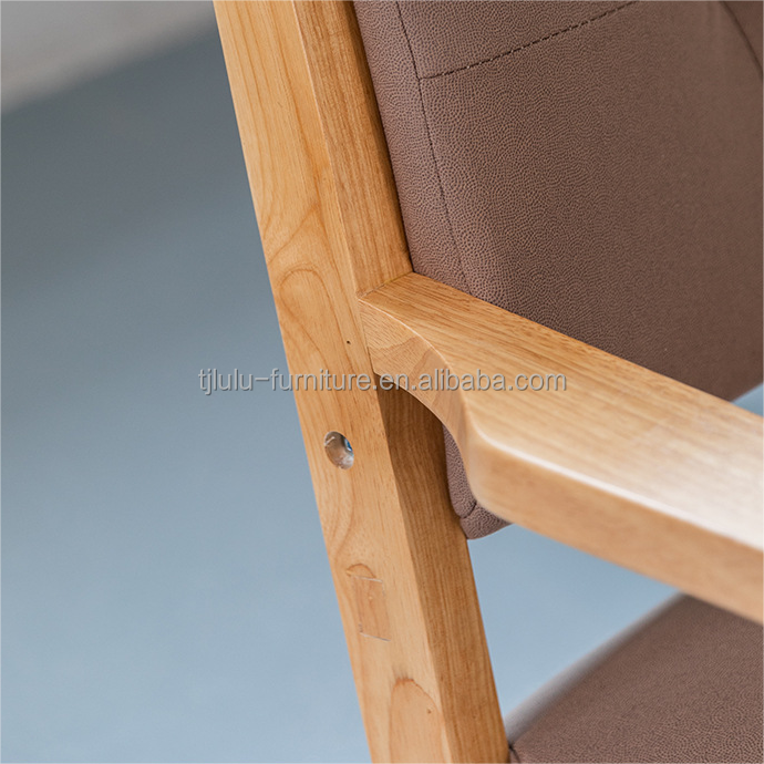 Solid Wood Fabric Wooden Sofa Chair W60*D73*H76CM The Ultimate Seating Solution for Modern Living Room and Hotel