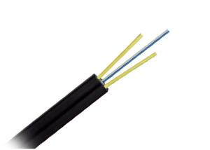 China Single mode FTTH Drop Fiber Optic Cable with Steel Wire / FRP Strength Member factory