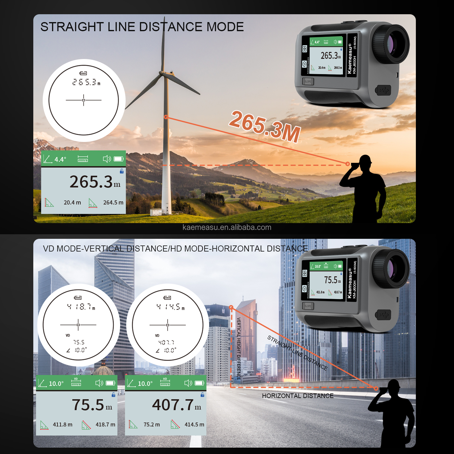OEM/ODM Intelligent voice Golf laser rangefinders with LCD screen outdoor sport telescope 1200m