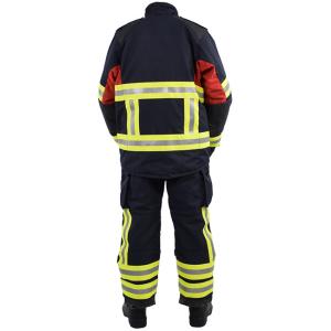 China Solas Nomex 3A Fireman Suits With Four Layer Aramid Fiber Belt Thermal Barrier factory