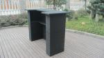 Contemporary Black Resin Wicker Bar Set For Outdoor Beach Bar
