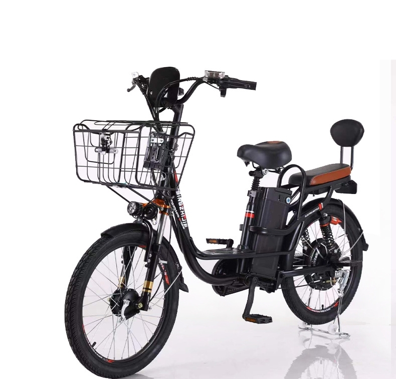 48V 350W Electric City Bike 10Ah / 22Ah Lithium Battery Single Speed Electric Bicycle