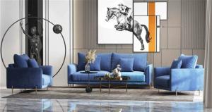 China Luxury Hotel Home Wedding Lobby Velvet Leather Modern Sectional Sofa factory
