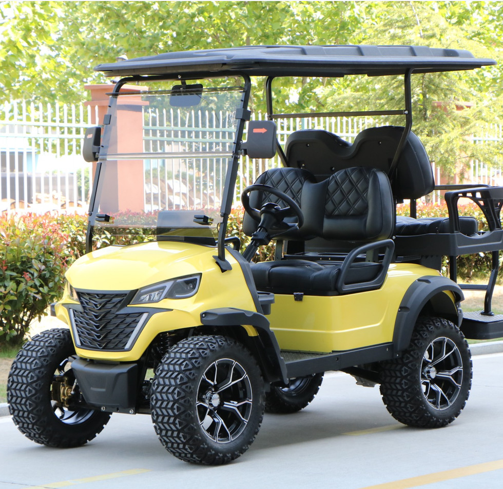 Prestigious Four Seater Golf Cart Advanced Suspension System Luxurious Seating Ensuring Smooth Comfortable Journey