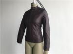 Zip Through Ladies PU Jacket / Burgundy Pleather Bomber Jacket TW76367