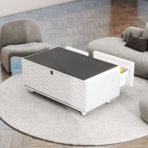 Multifunctional Smart Coffee Table with Wireless Charging and Compressor
