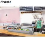 No Fluorine Practical Pizza Prep Station , Silver Countertop Sandwich Display