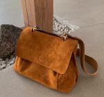Autumn Winter 40cm PU Shoulder Bag BSCI Fleece Shoulder Bag