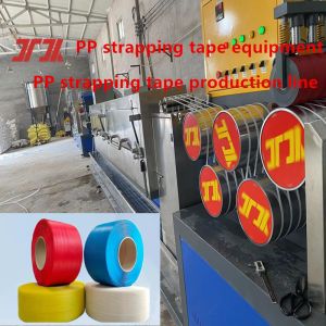 China Customized 5-15mm single screw PP strapping production line PP strapping machine for PLC control system on sale