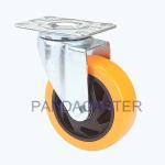 Orange 4 Inch Polyurethane Wheels , Medium Duty Swivel Casters